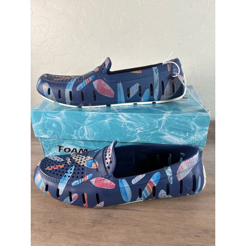 Floafers Country Club Driver in Navy Peony‎ Surf Boards Water Shoes Loafers Sz 8